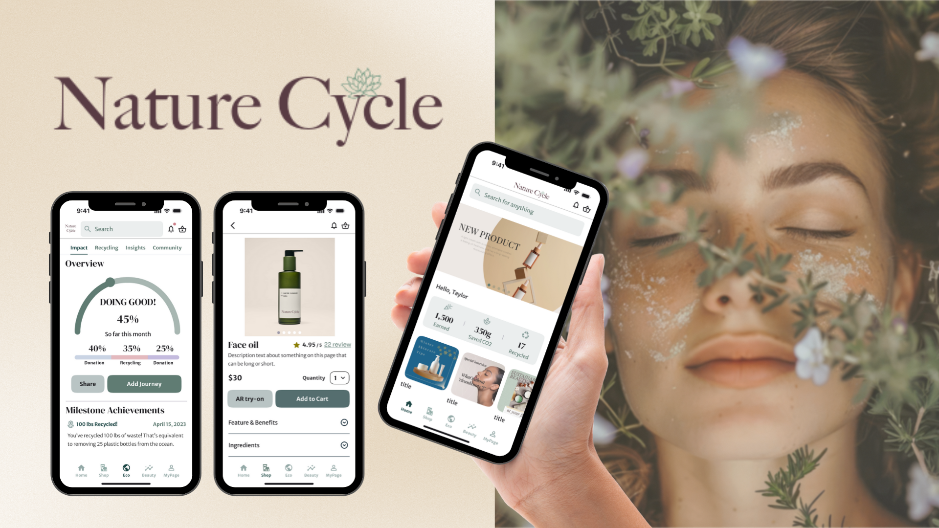 UX/UI case study and app design Nature Cycle